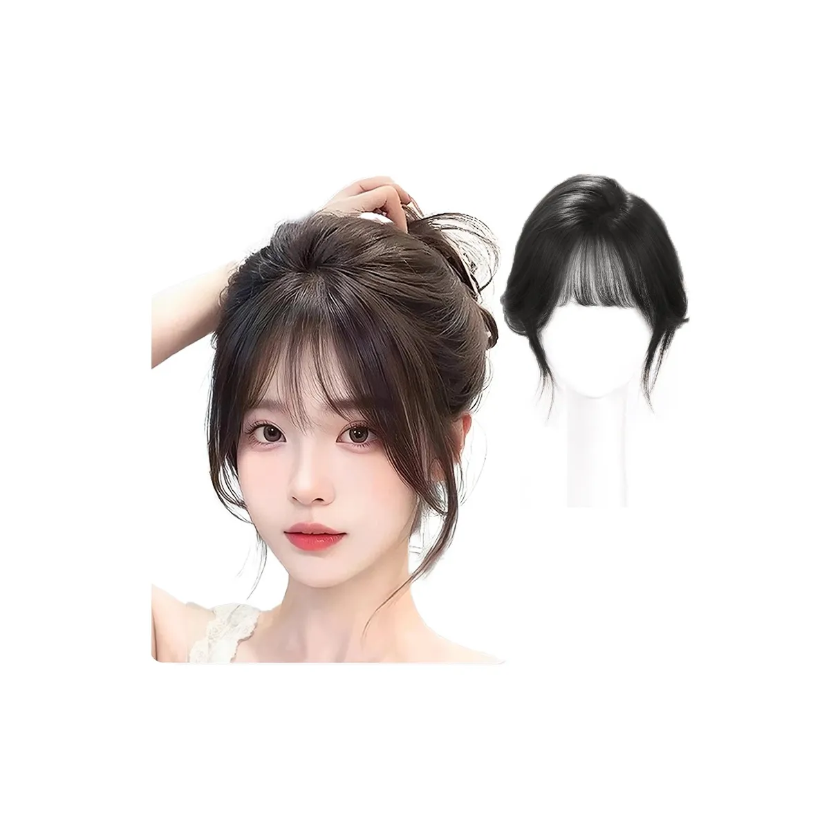 TIANKONGSHU Французский шовный стикер парики человеческие волосы короткие прямые волосы