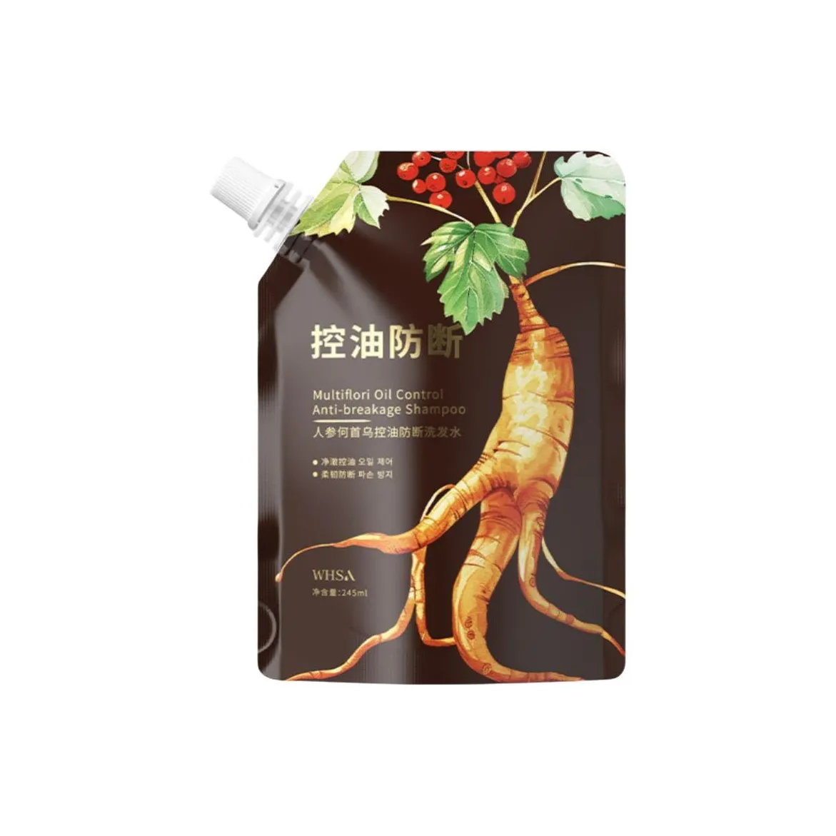WHSA Ginseng Глубокое очищение и питание ухода за волосами для жирных и поврежденных волос Шампунь Контроль жирности Ванильный