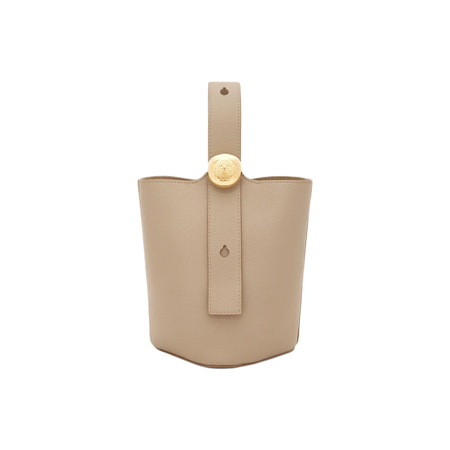 LOEWE Bucket Series Soft Grain Cow Leather Shoulder Bag, Crossbody Bag, Handbag Mini Women's Light Brown