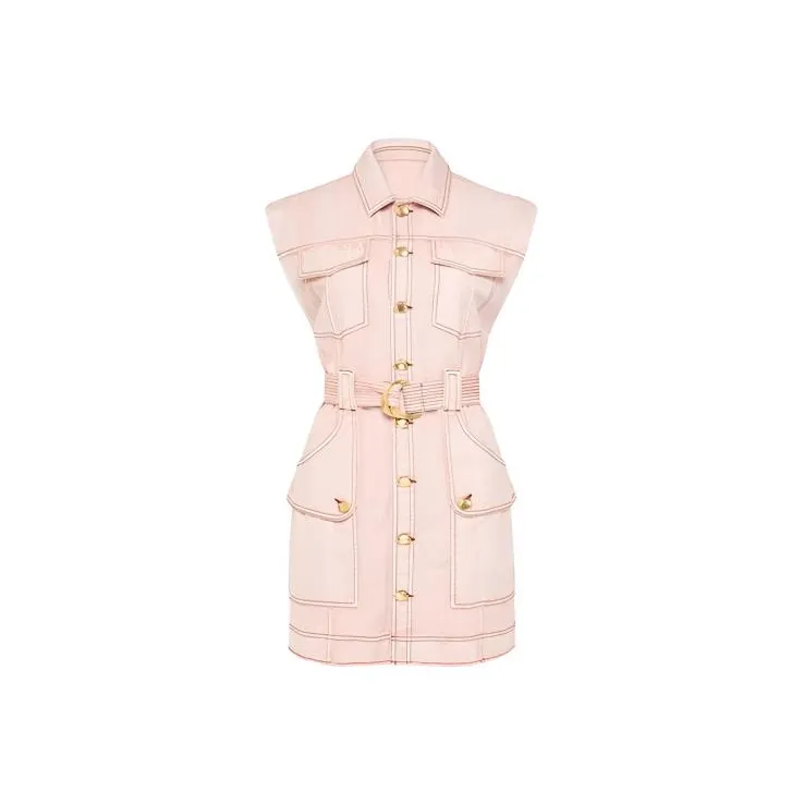 Leather Cat Без рукавов Платье Женское