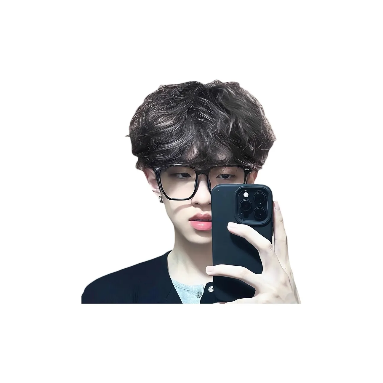 UMIFFA Leslie Roll Мужской Короткие волосы Высокая температура Пряжа Короткий Кудрявые волосы