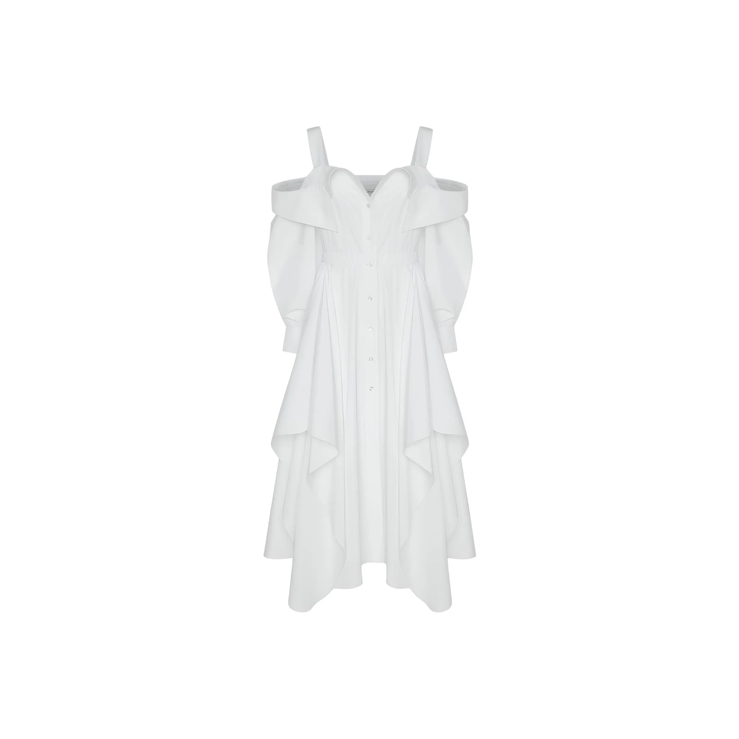 Alexander McQueen Long Sleeved Dresses Women's White