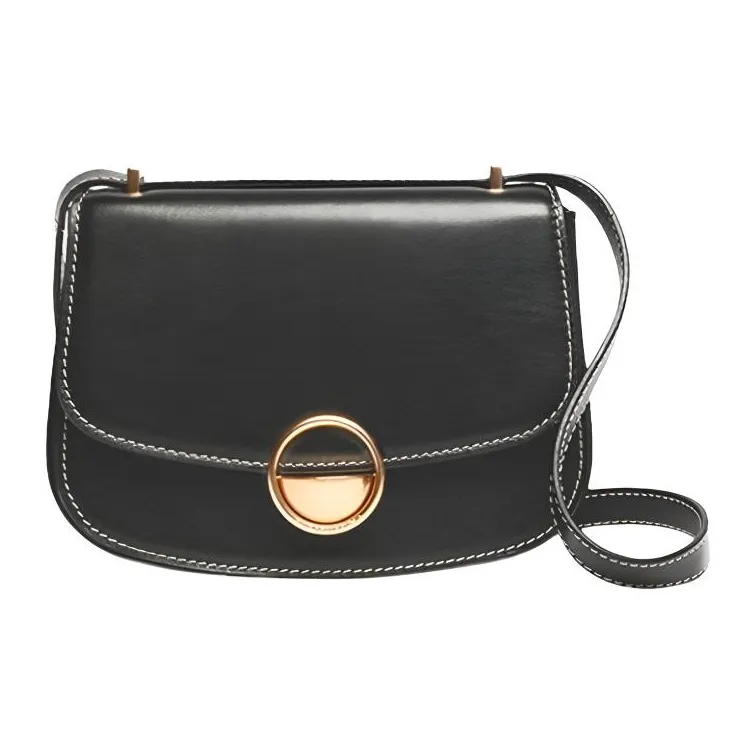 Vanessa Bruno Smooth Leather Shoulder Bag Crossbody Bag Small Size Women's Black