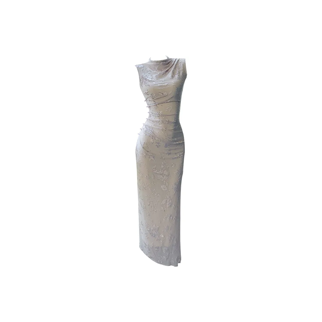 GJFD Фиолетовые Женские Платья без Рукавов