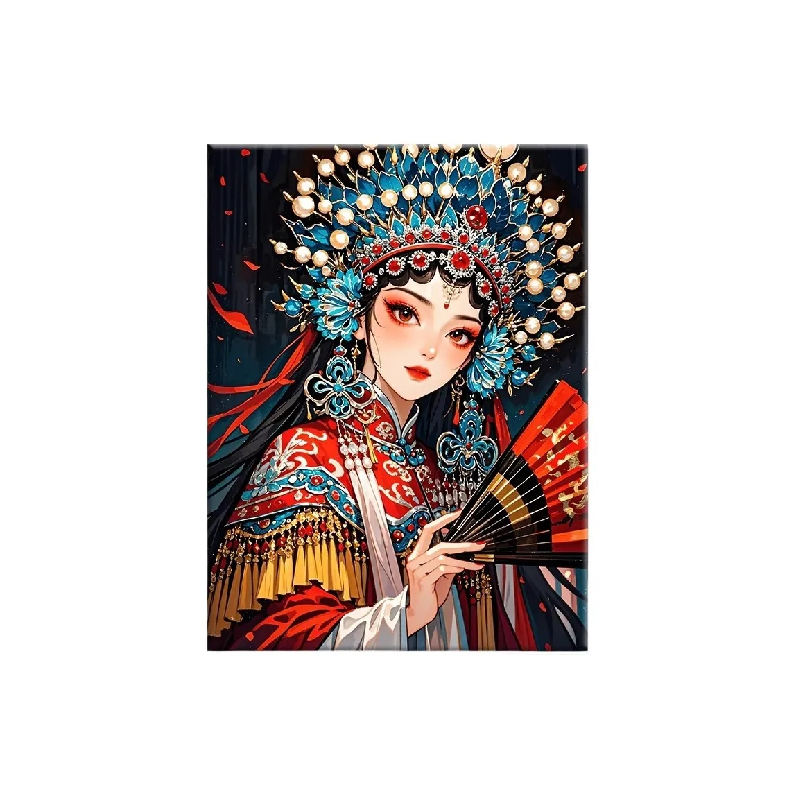 MENGJIMA Китайский стиль Числа Масло Картины Наборы для раскрашивания фигурок