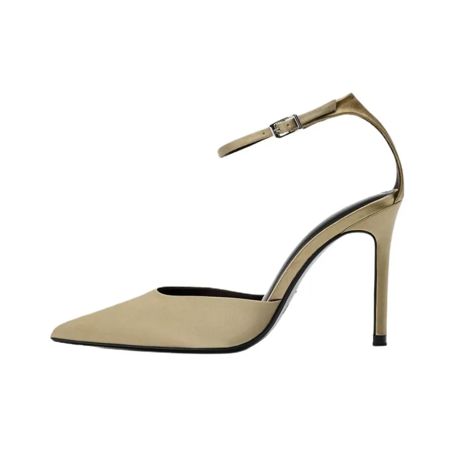 ZARA Узкий каблук Высокие каблуки 9 см Женские Зеленый