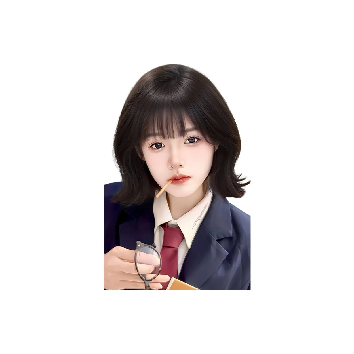 GLUNA Wendy Короткая Женская Перука из Синтетических Волос Естественный Корейский Стиль Вращение Коротких Волос