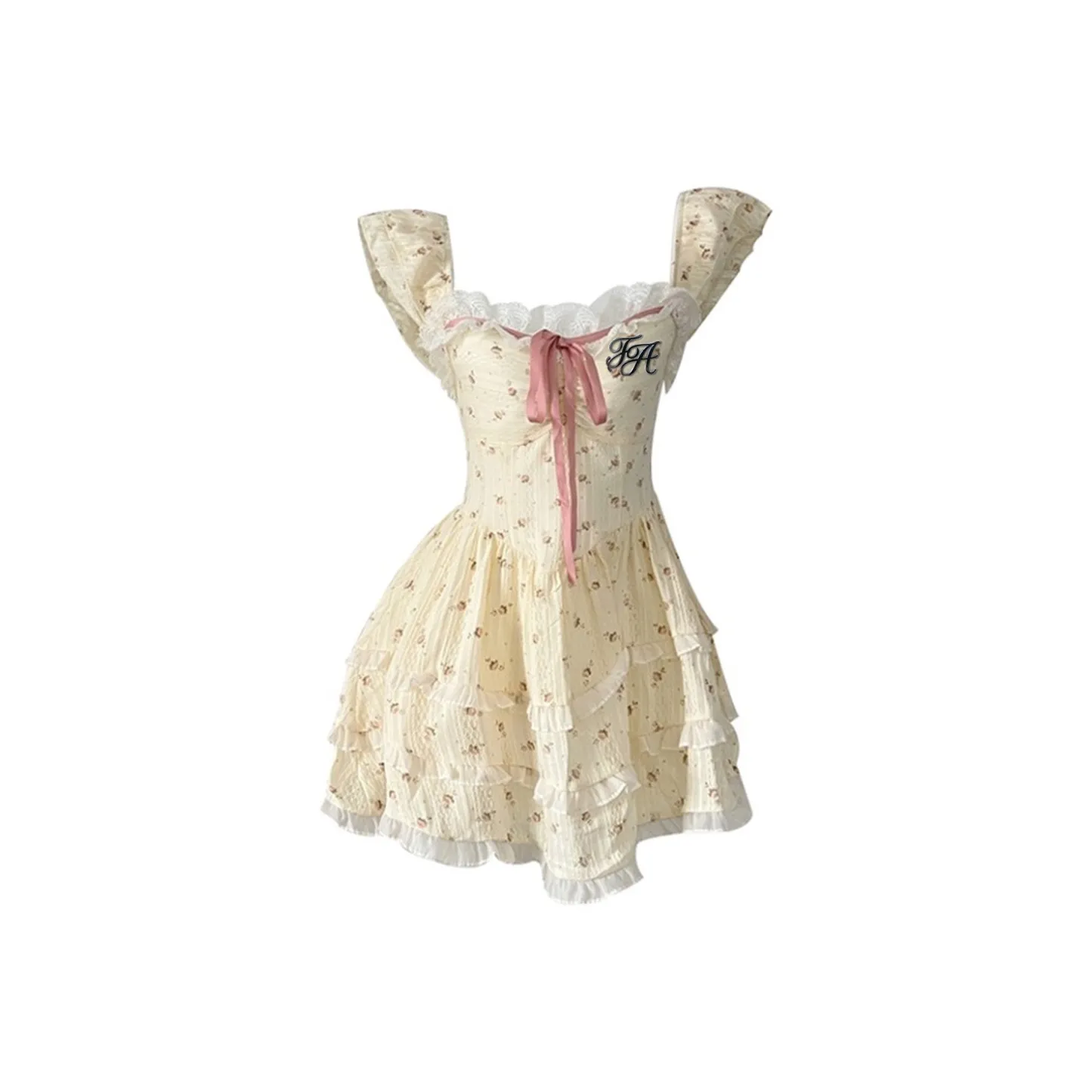 FOASIS Короткое платье с короткими рукавами женское цвет экрю