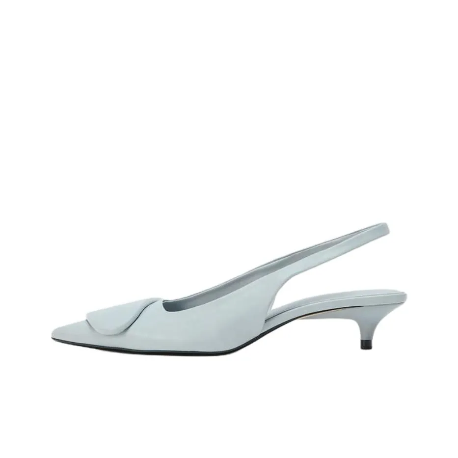 ZARA Узкий каблук Высокие каблуки 4CM Женские Светло-синий