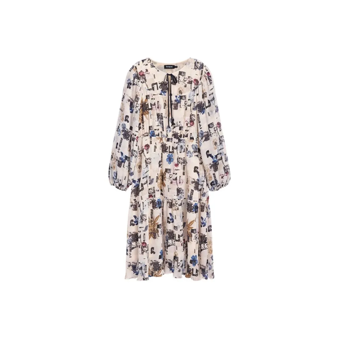 Desigual Длинное платье с длинными рукавами женское