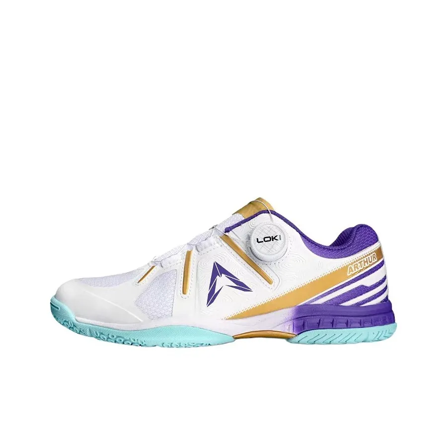 LOKI Обувь для настольного тенниса Низкий Топ Arthur 5008 Белый/Фиолетовый Унисекс