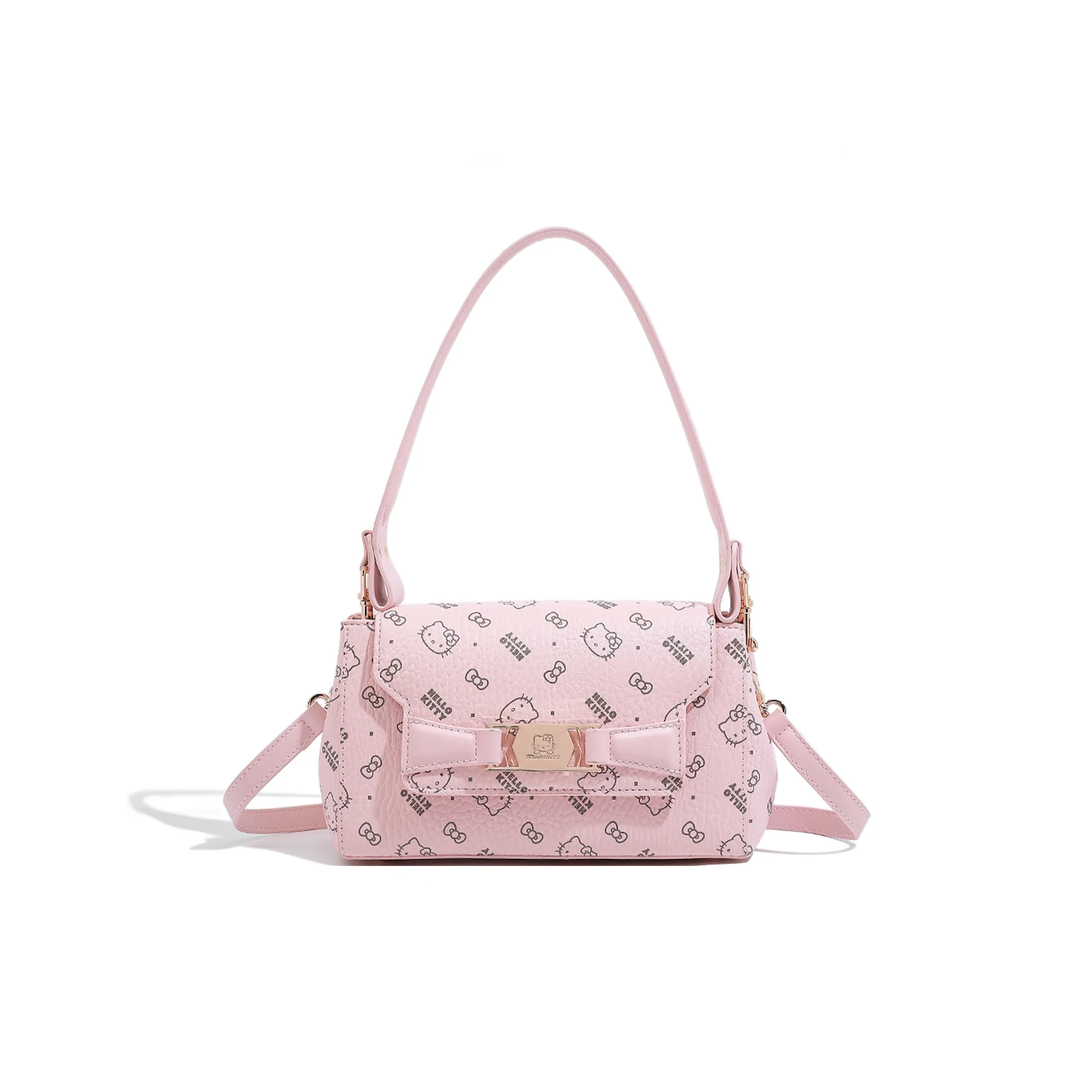 Санрио Hello Kitty ПУ (полиуретан) Сумка через плечо Сумка Обычная Женская Розовая