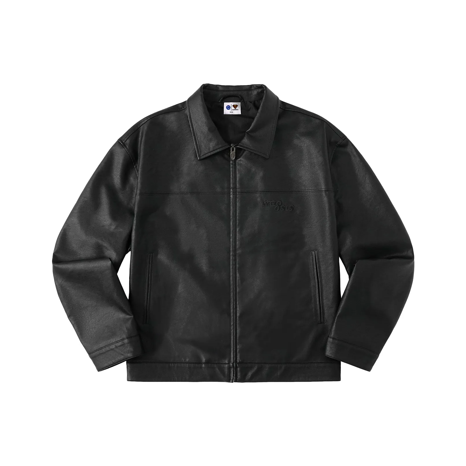 WHOOSIS Супермен Коллаборация Коллекция Черная Унисекс Куртка