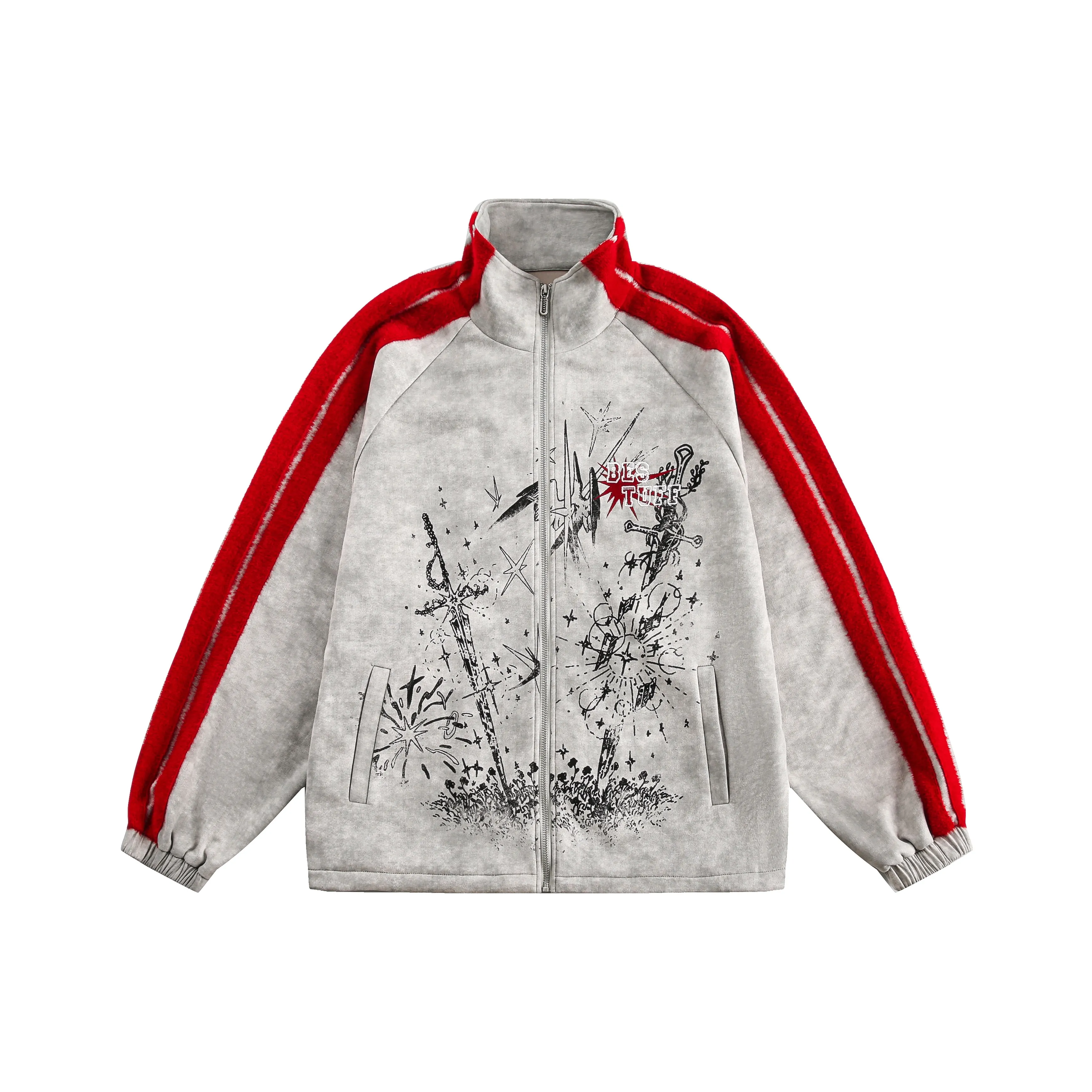 YPUT Обсидиан Красный Серый Женский Куртка