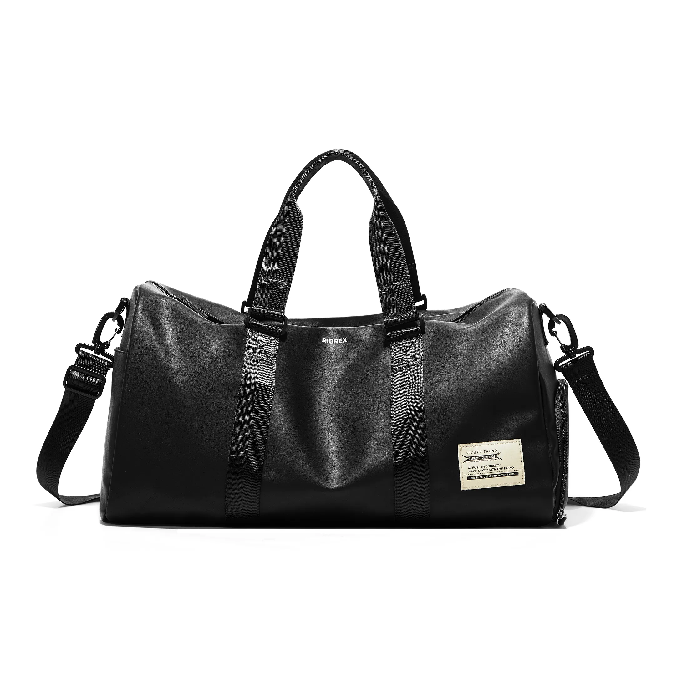 RIOREX 32L PU Gym Bag, Handbag, Crossbody Bag, Luggage Bag, Travel Bag Unisex Black/White/Brown