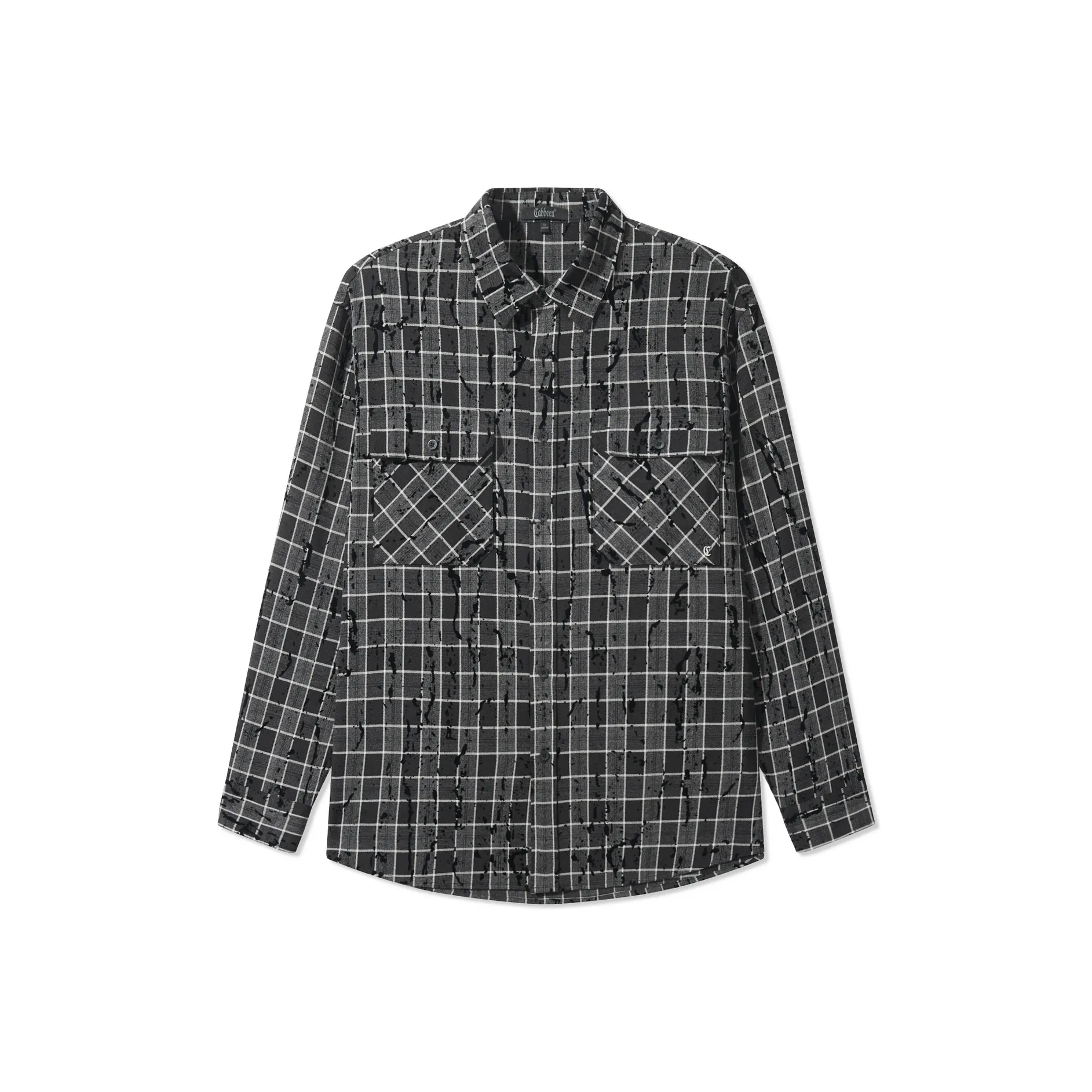 Cabbeen Вельвет Tie Dye/Дышащий, Углеродный Черный 01 Мужские Рубашки