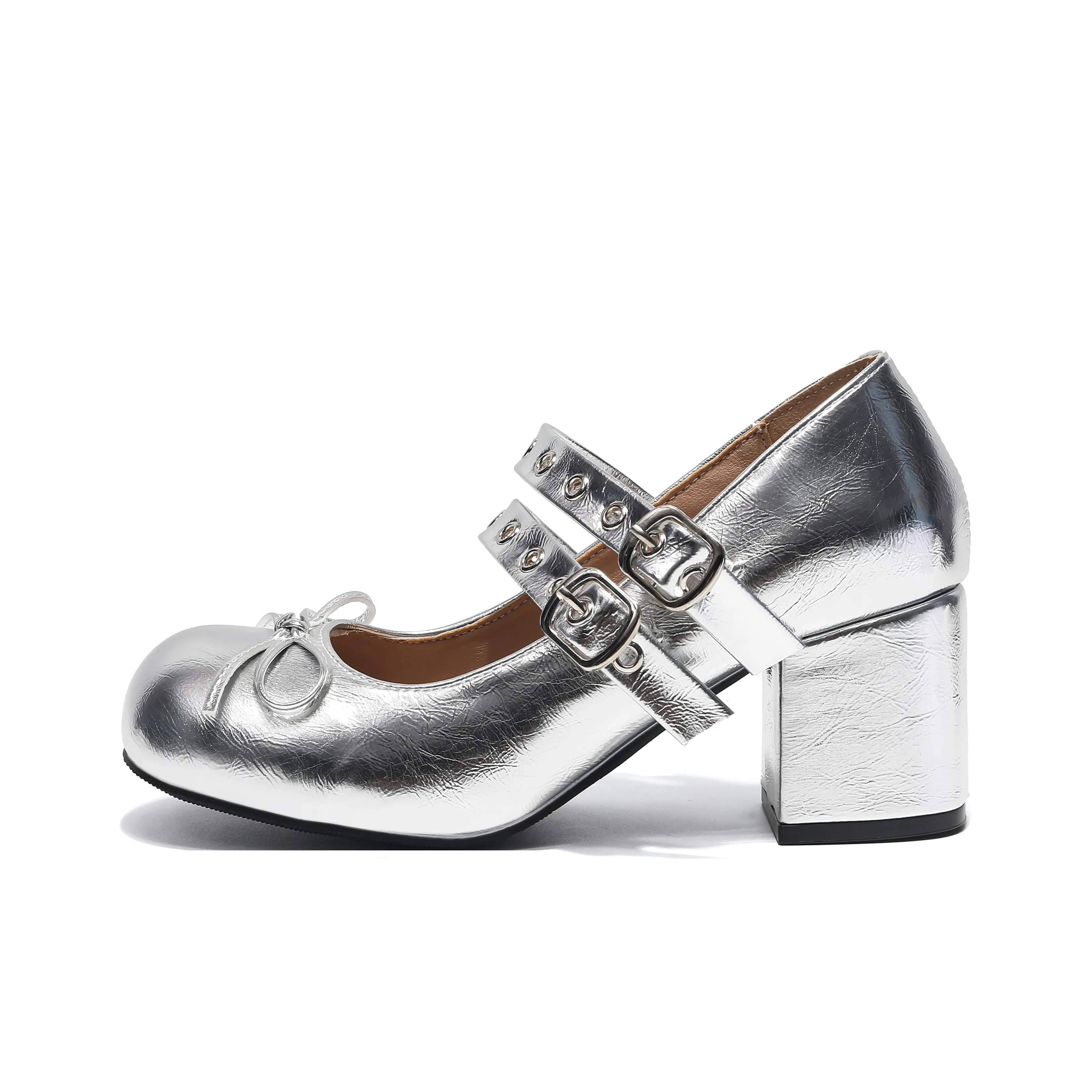 MUKALUO Грубый каблук Мэри Джейн туфли 6 см женские