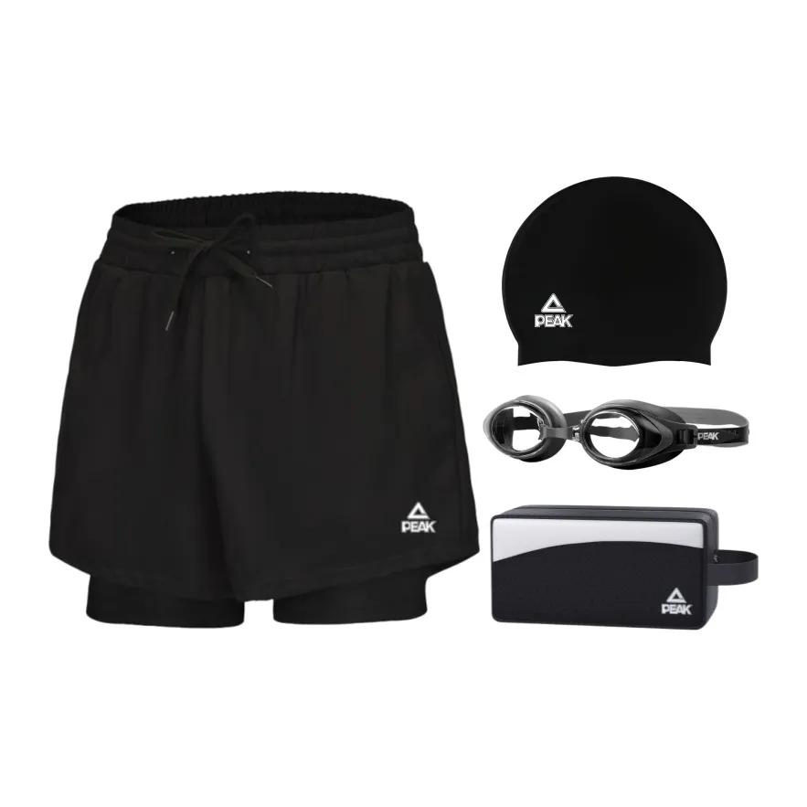 PEAK Swimming Sets Polyester Seaside Hot Spring Pool Men's Black