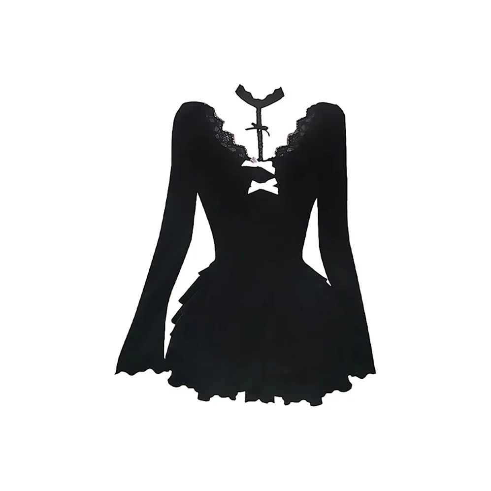 ABBY GODDESS Осенний длинный платье с длинными рукавами женское