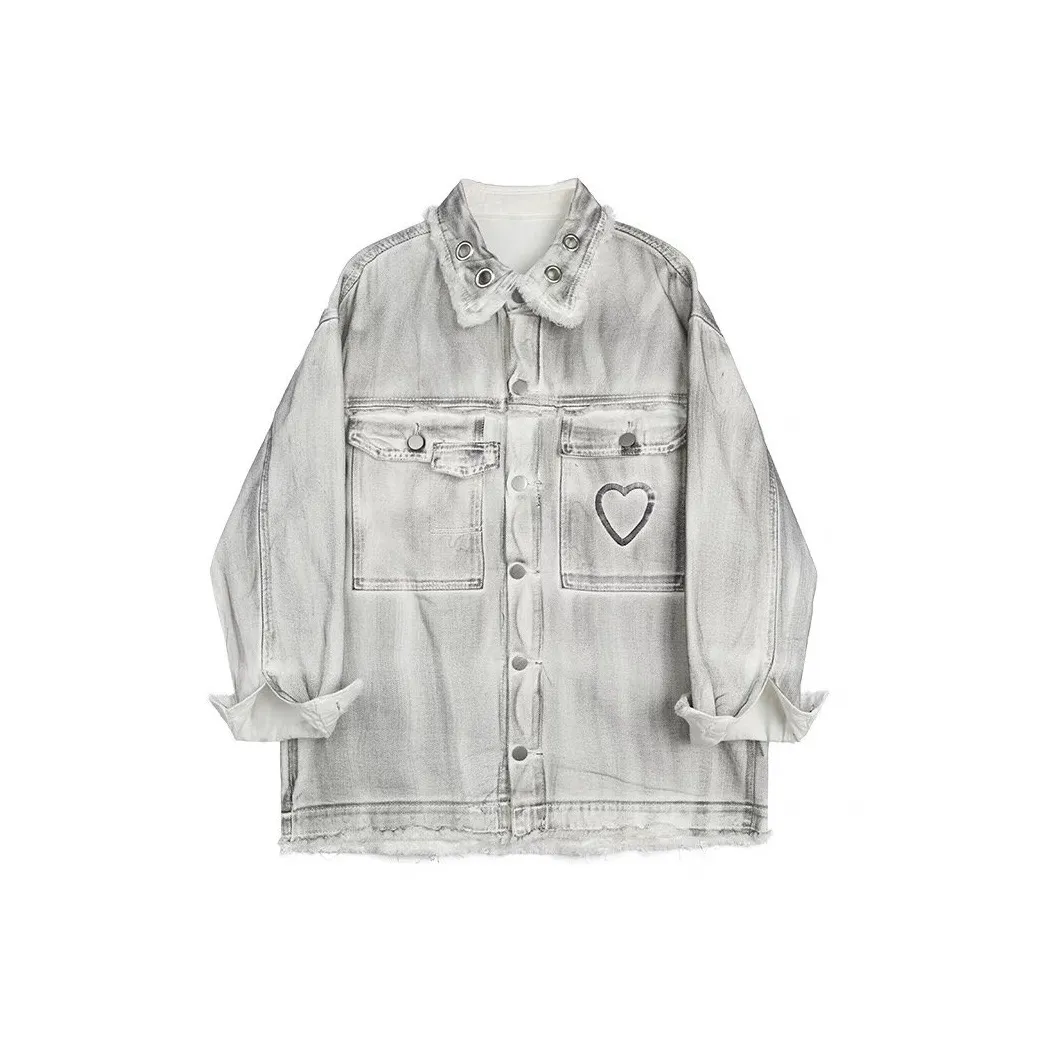 MARTHENAUT Белый Сердце Вышивка Унисекс Джинсовые куртки