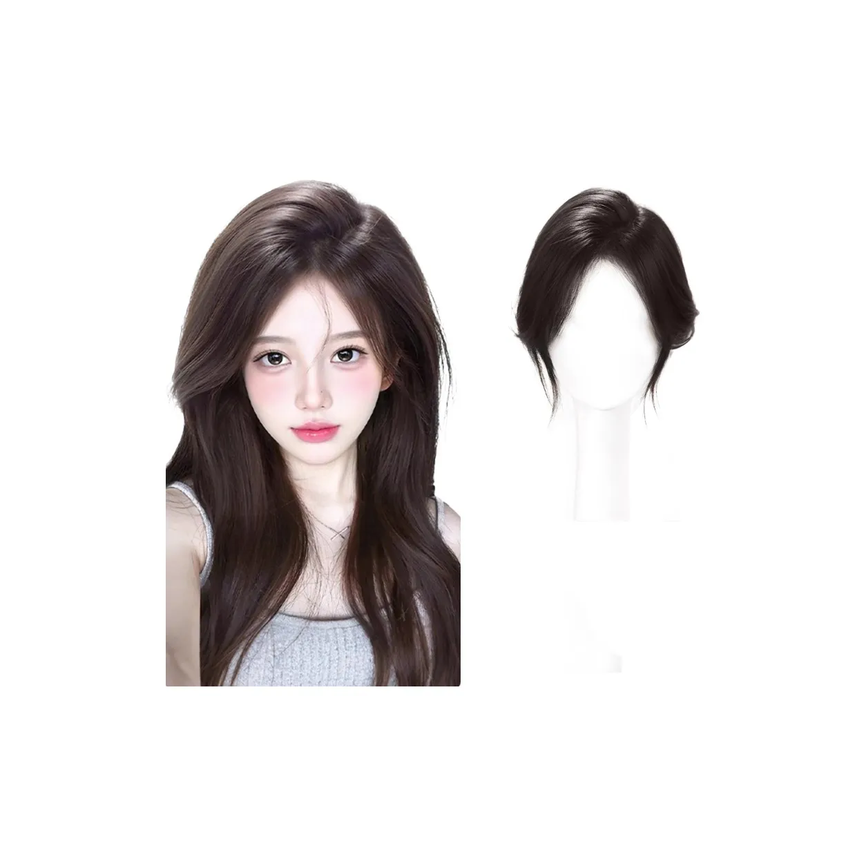 TIANKONGSHU Нет Шпилька для волос Боковая сторона Часть Женская Перука Человеческие Волосы Короткие Прямые Волосы
