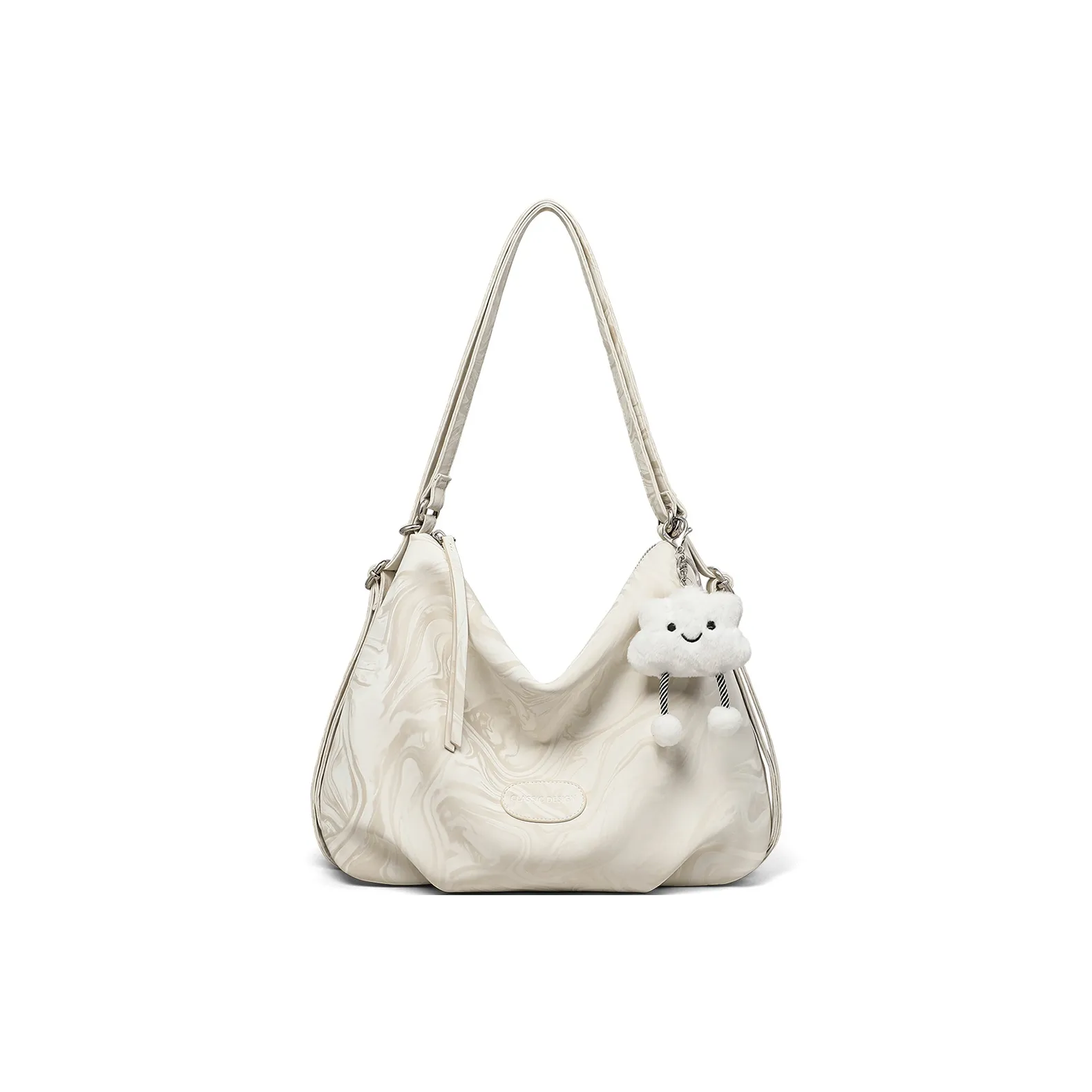 PT'SON Синтетическая кожа Подмышечная сумка на плечо Стандартная Женская Экрю