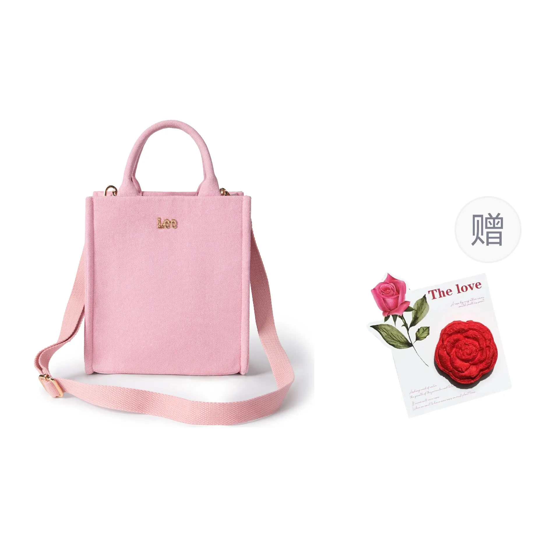 Lee Fabric Tote Bag, Shopping Bag, Crossbody Bag, One Shoulder Handbag Regular Women's Pink