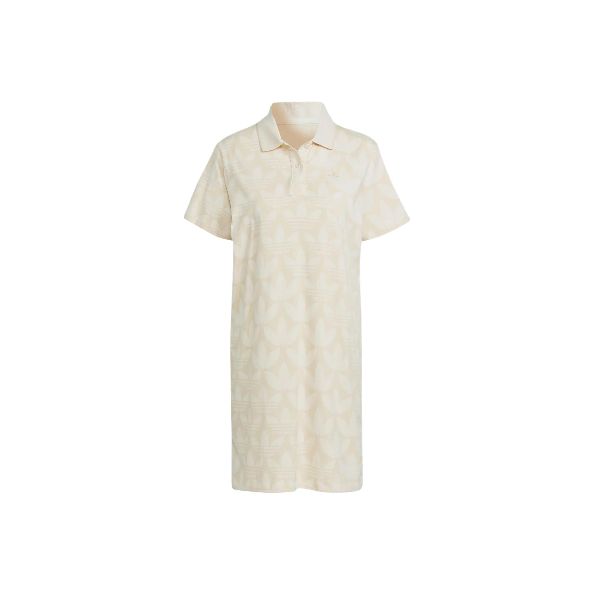 Adidas Originals TREFOIL MONOGRAM POLO DRESS Short Sleeved Dress Women's Wonder White