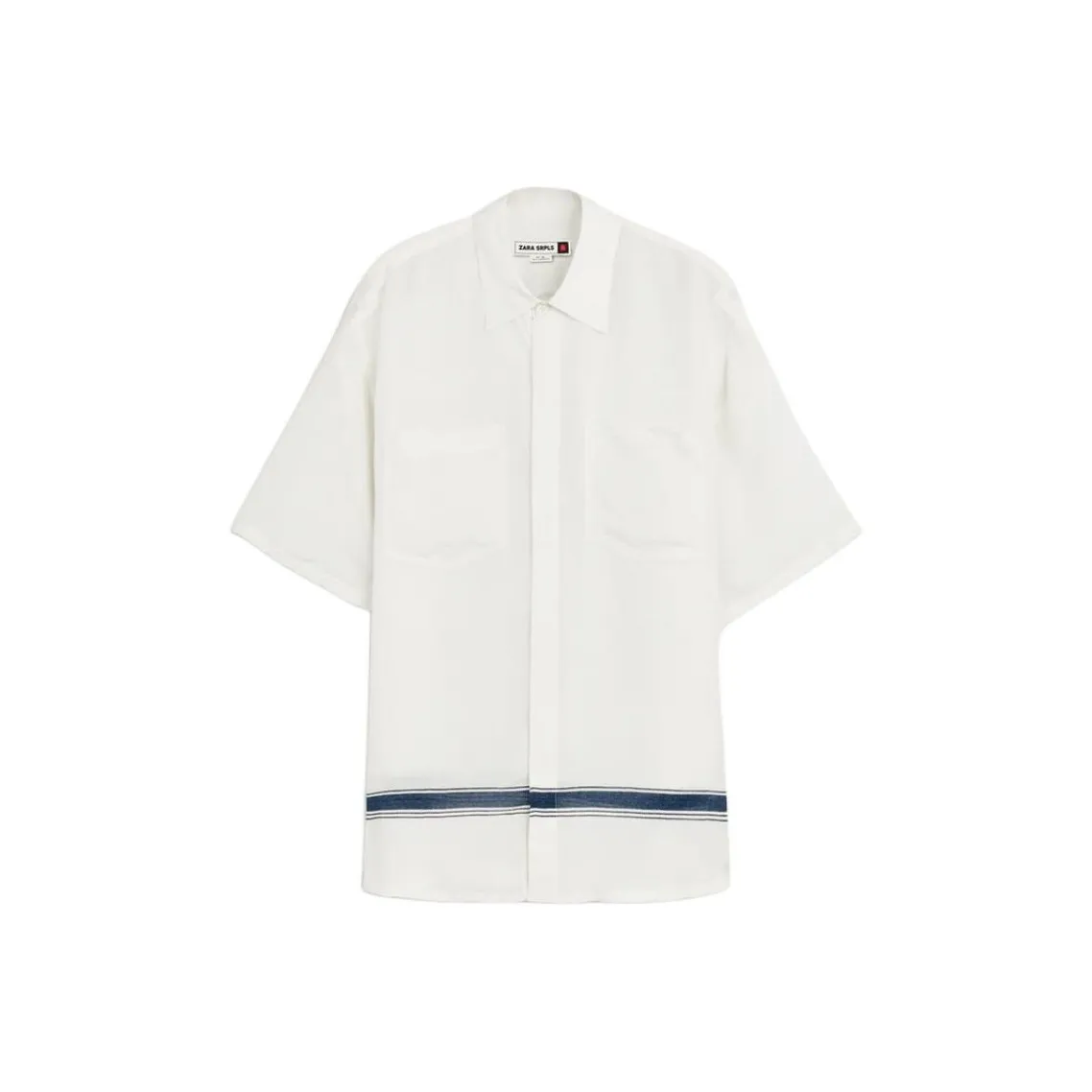 ZARA Linen Blue White Men's Shirts ZARA Льняные Синие Белые Мужские Рубашки