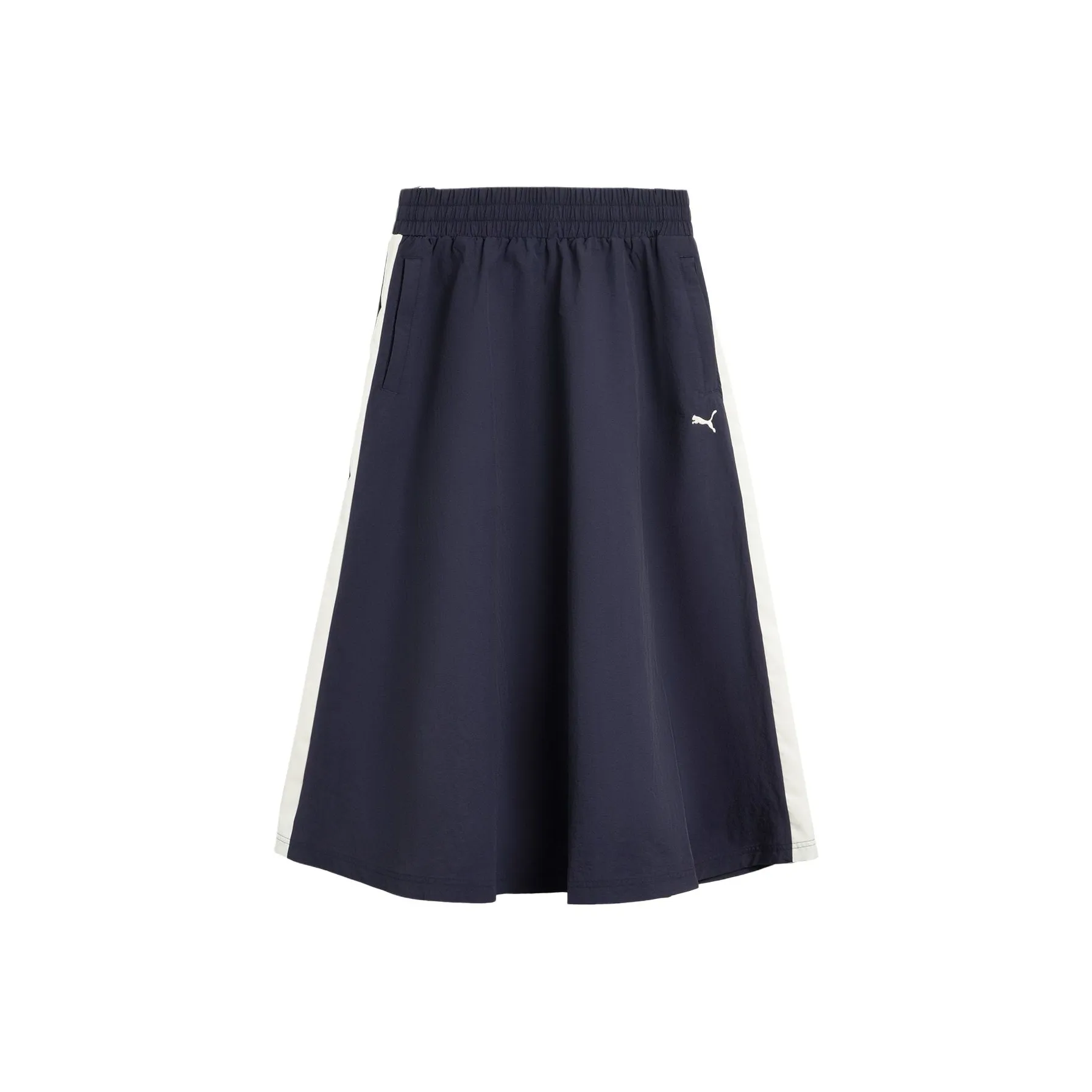 PUMA T7 Вязаные ткани Midi Юбка Повседневная Длинная Юбка Женская Морской синий