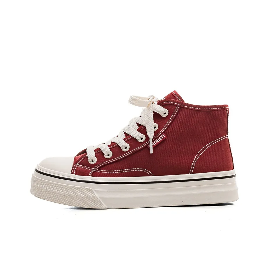 RENBEN Легкий и Износостойкий MID Топ Кеды Женские Красный