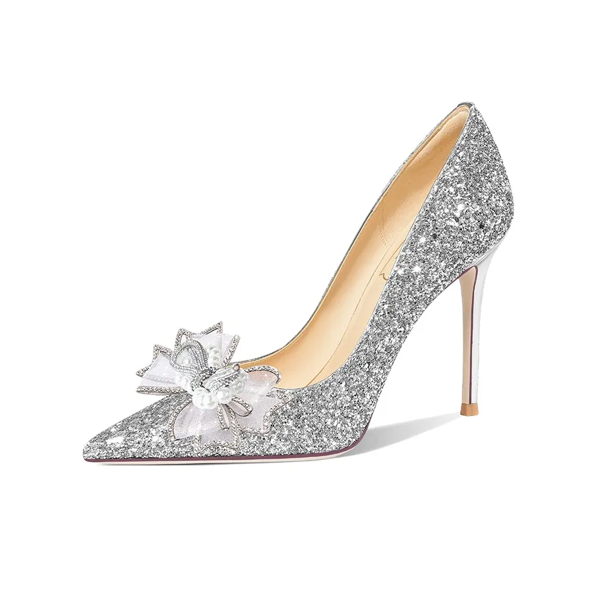 LOLY Узкий каблук Высокие каблуки Женские Серебряные