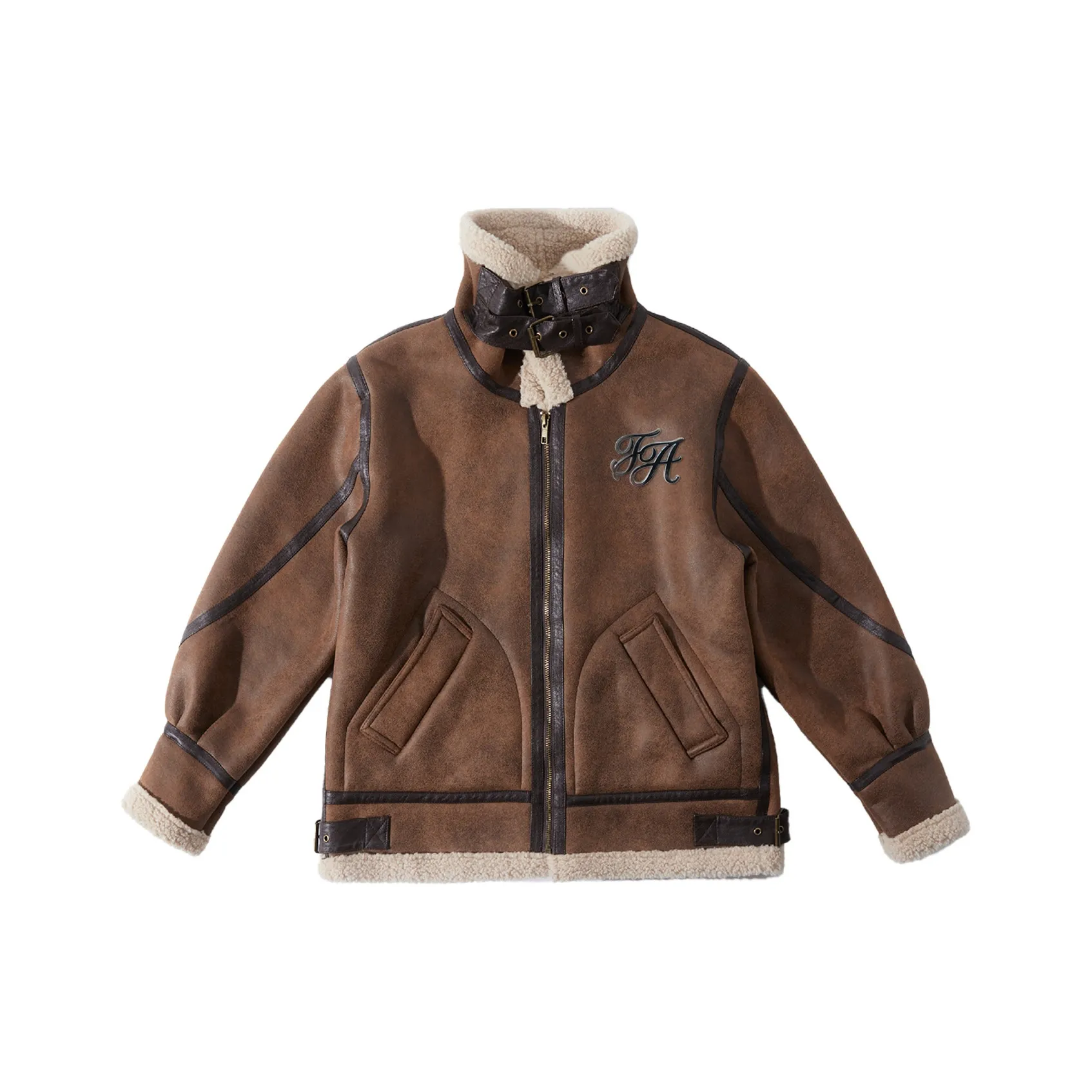 FOASIS Leather Jacket Unisex Brown