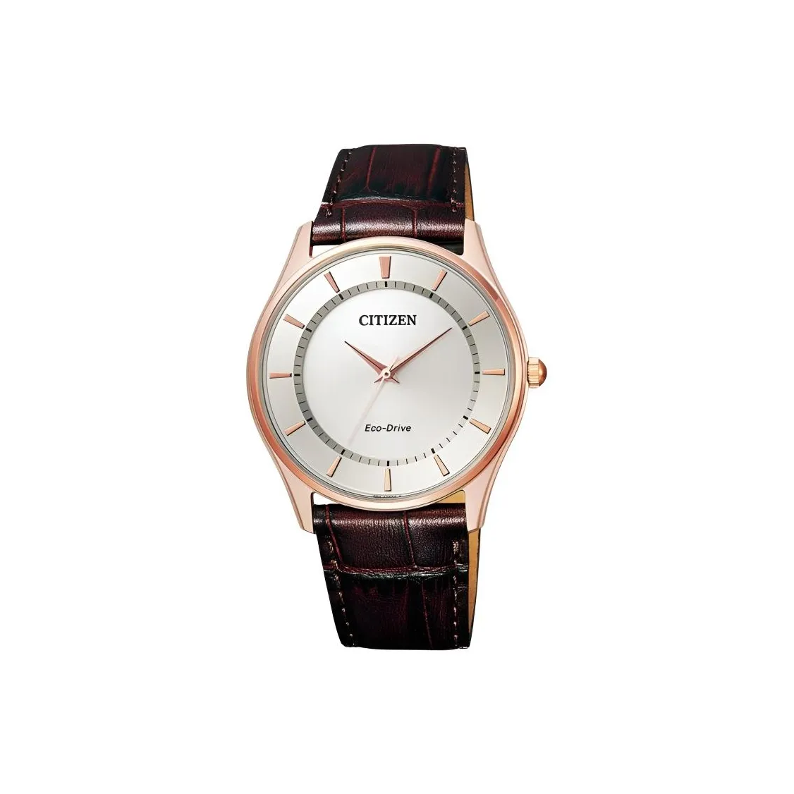 CITIZEN Ecology Drive Collection Светильник Кварцевый механизм Коровья кожа Ремешок Часы 37,2 мм Женские часы Серебристый циферблат