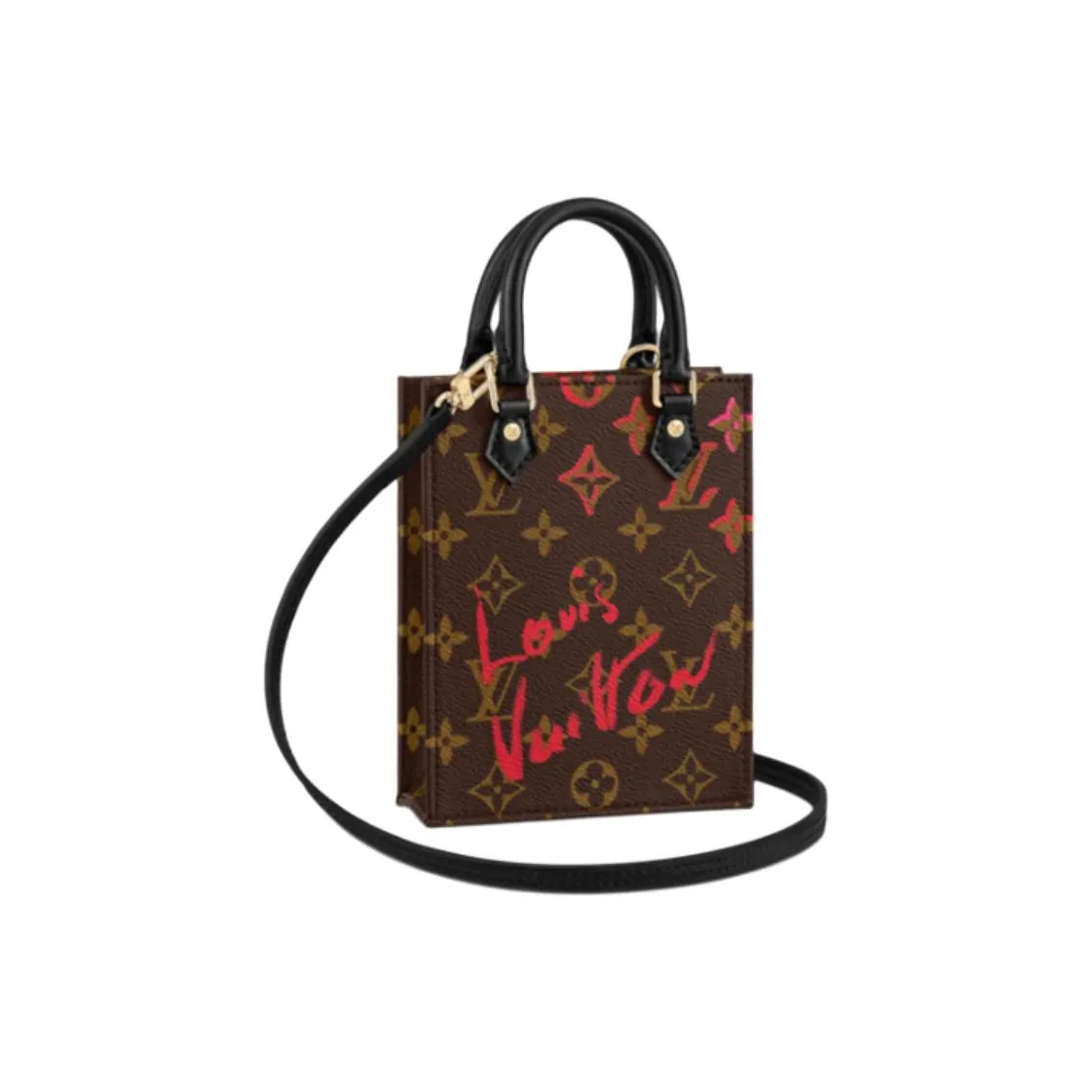 LOUIS VUITTON Limited Edition Petite Sac Plat Monogram Brown