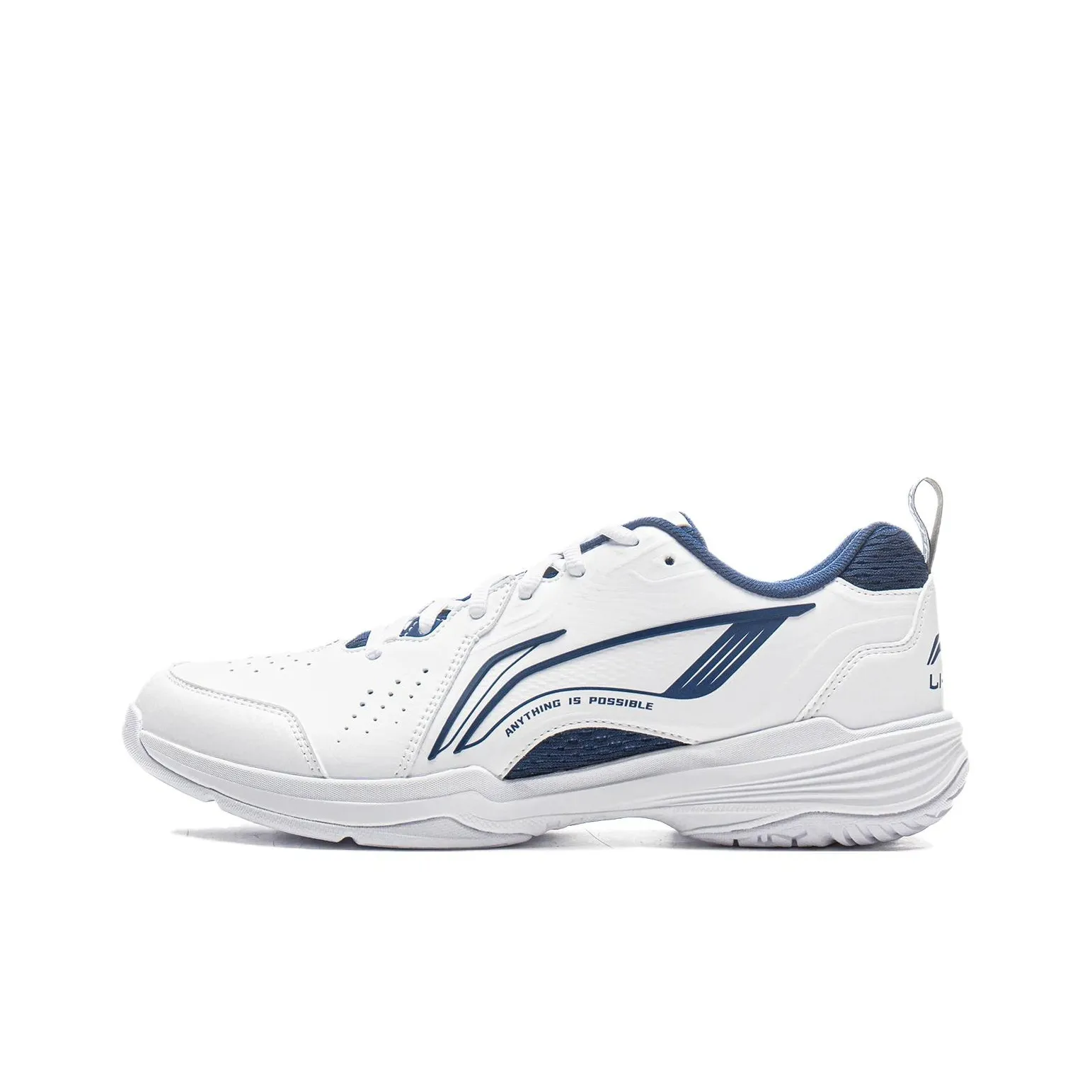 LINING FLYING EAGLE Дышащая и Легкая Низкая Обувь для Бадминтона Унисекс Стандартная Белая Темно-Синяя