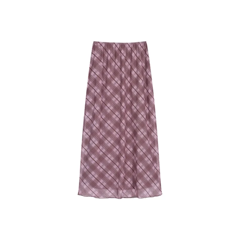 KYKW Pink Purple Women's Casual Long Skirts KYKW Розовый Фиолетовый Женские Повседневные Длинные Юбки
