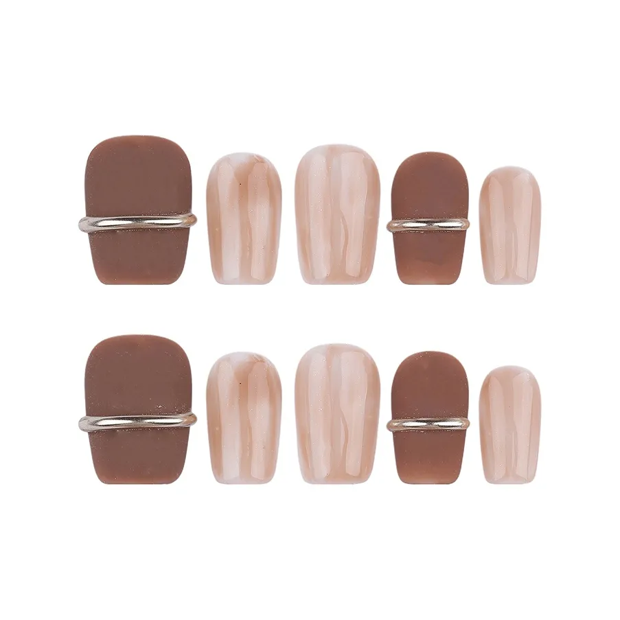 BDQC Минималистский стиль Матовый Премиум Элегантность Лак для ногтей 20mm False Nail Короткий LADDER Желтый Jump Цвет