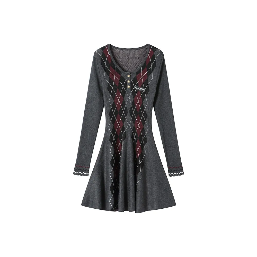 ANDREA MARTIN Длинное платье с длинными рукавами женское