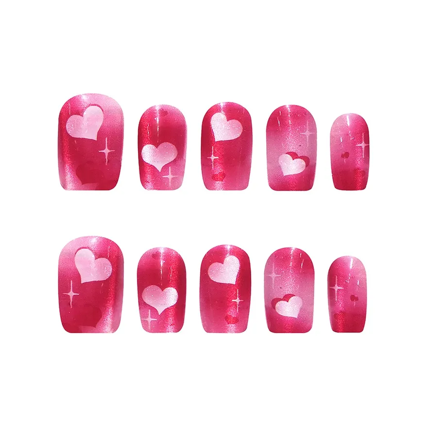 BDQC Розовый Elegance Brightening Ручной Лак для ногтей 15mm False Nail Короткий LADDER Розовый Градиентный Милый