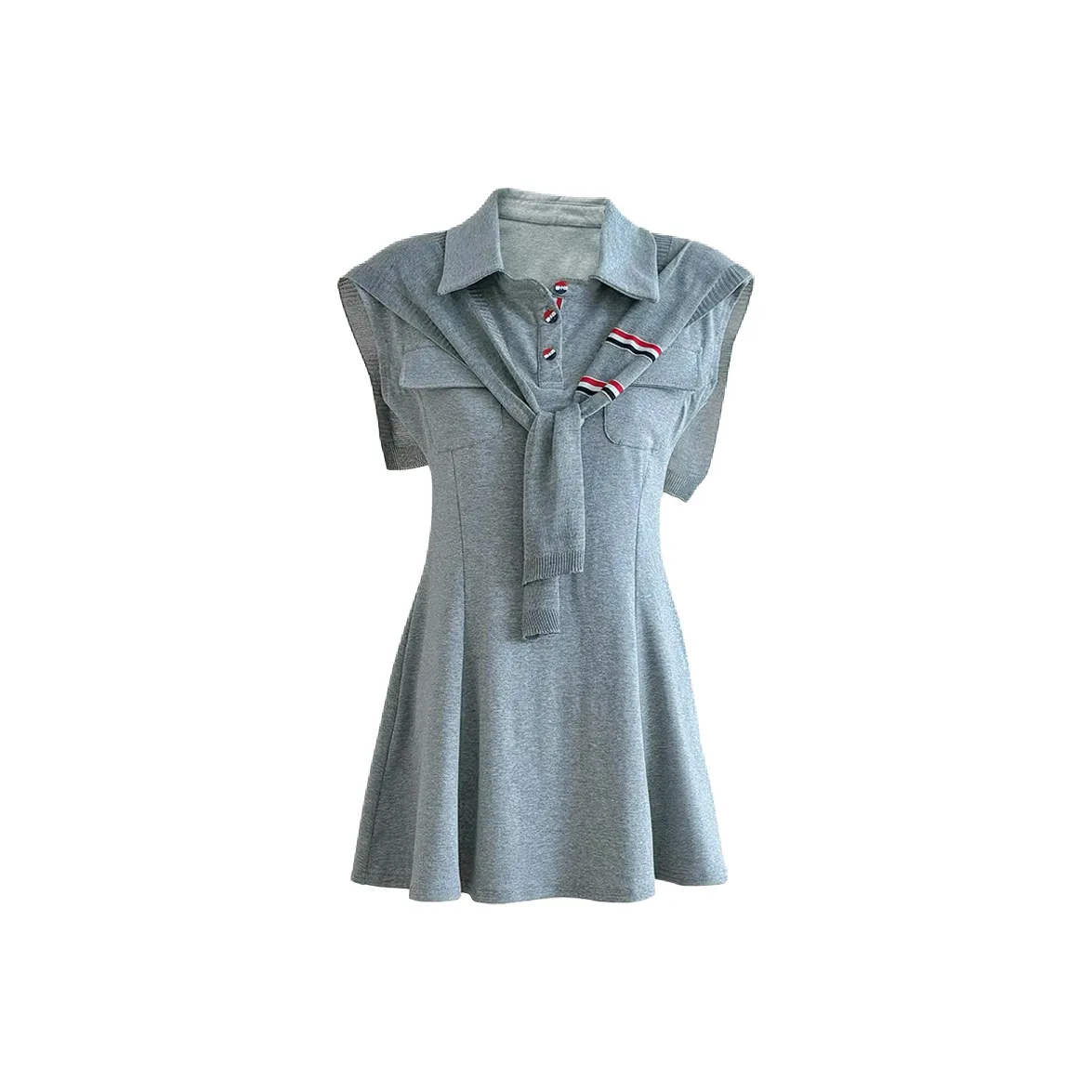 QIAOMONVHAI Короткое платье с короткими рукавами женское