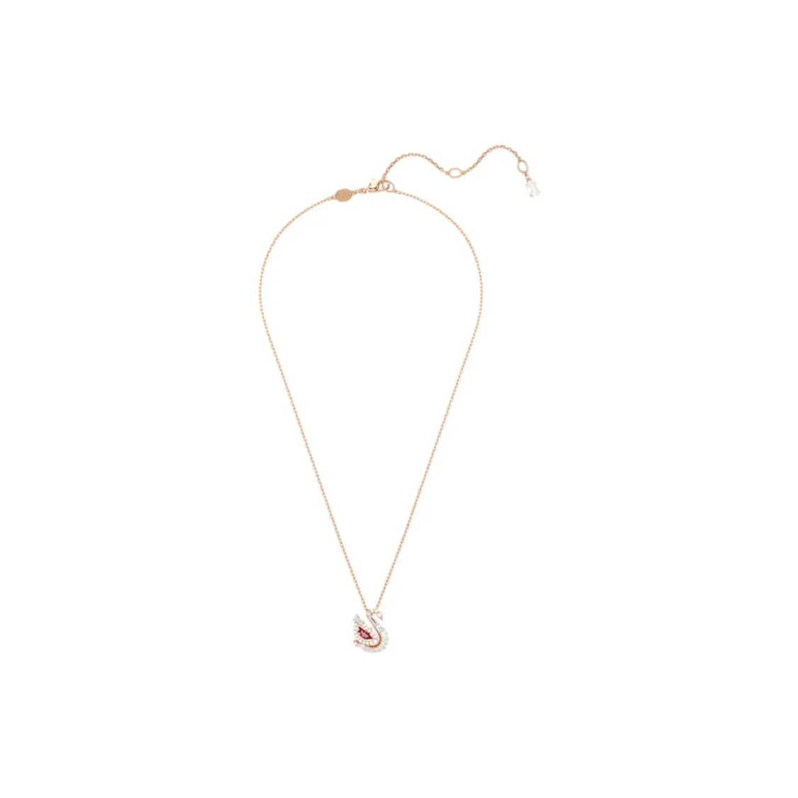 Swarovski Swan Синтетический кубический цирконий Ожерелье Унисекс Красный