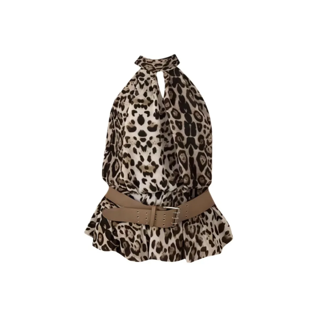 Nathania Леопардовый принт Женские Платья без рукавов