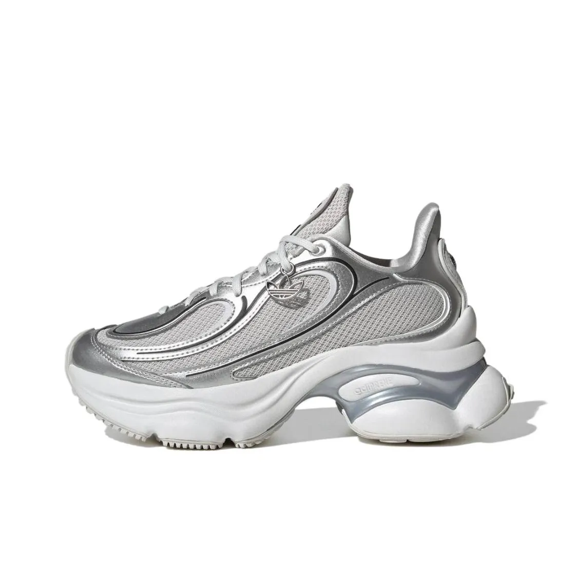 Adidas Originals Ozvenuz Low Топ Толстая подошва Кроссовки Женские Silver