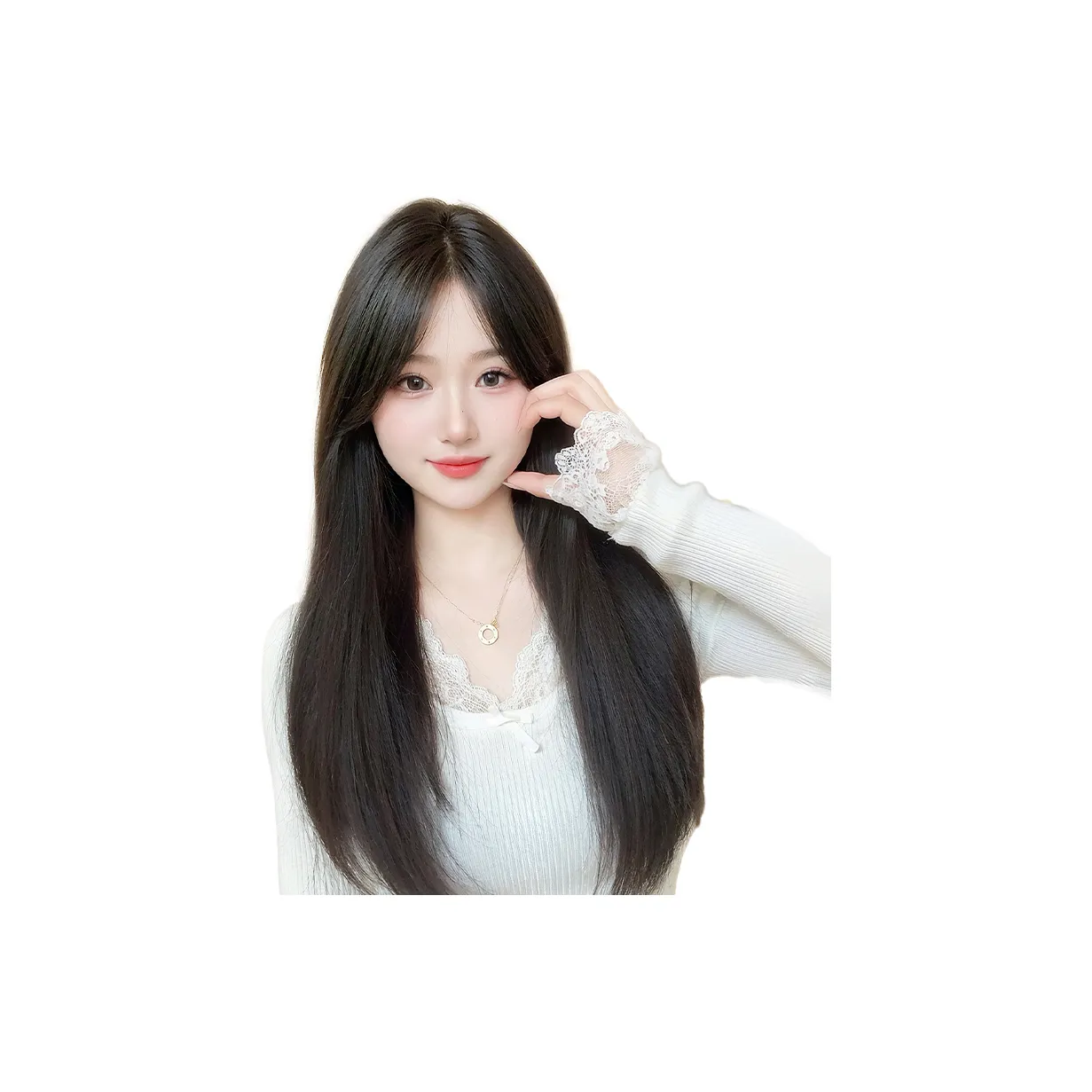 FYOSEE Перука Без Сети для Волос Полная Перука Набор Мода Ручная Вязаная Сетка Длинные Прямые Волосы