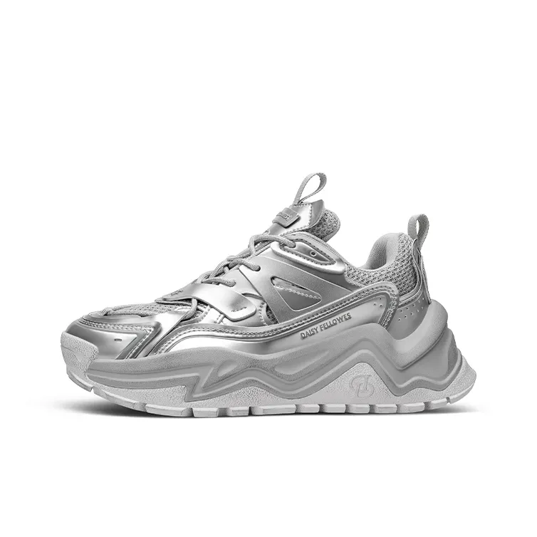 DAISY FELLOWES Mango Shoes Толстая подошва Низкий топ Серебряный Унисекс