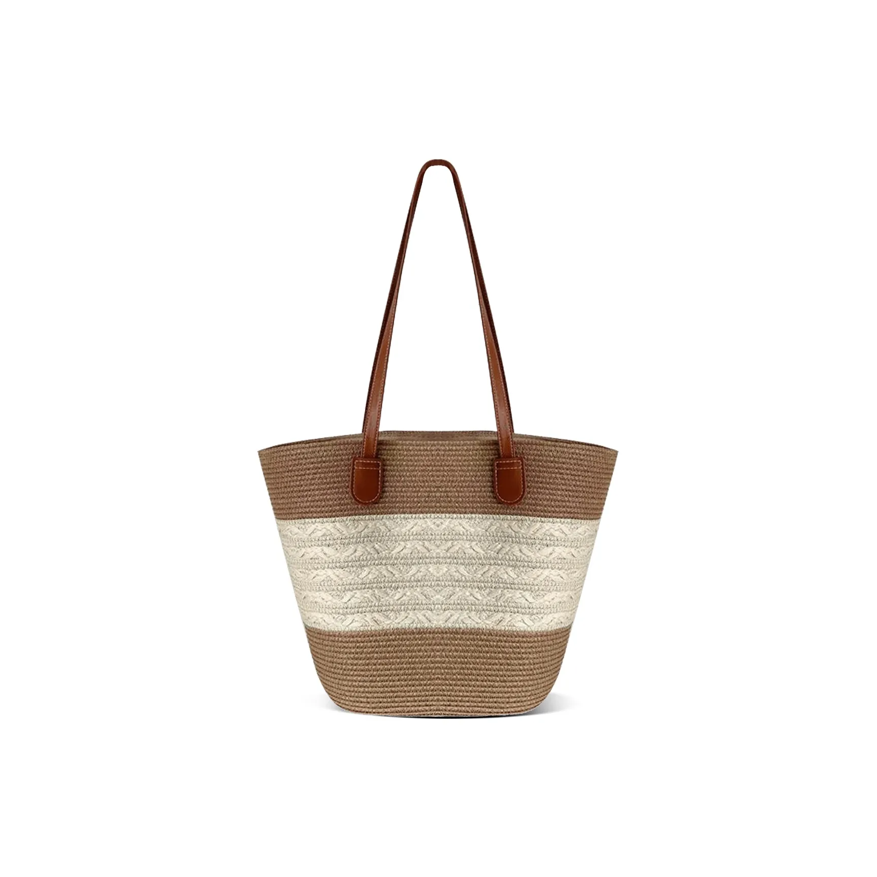 FOXER Плетеная сумка-тоут из соломы сумка через плечо женская хаки и белый