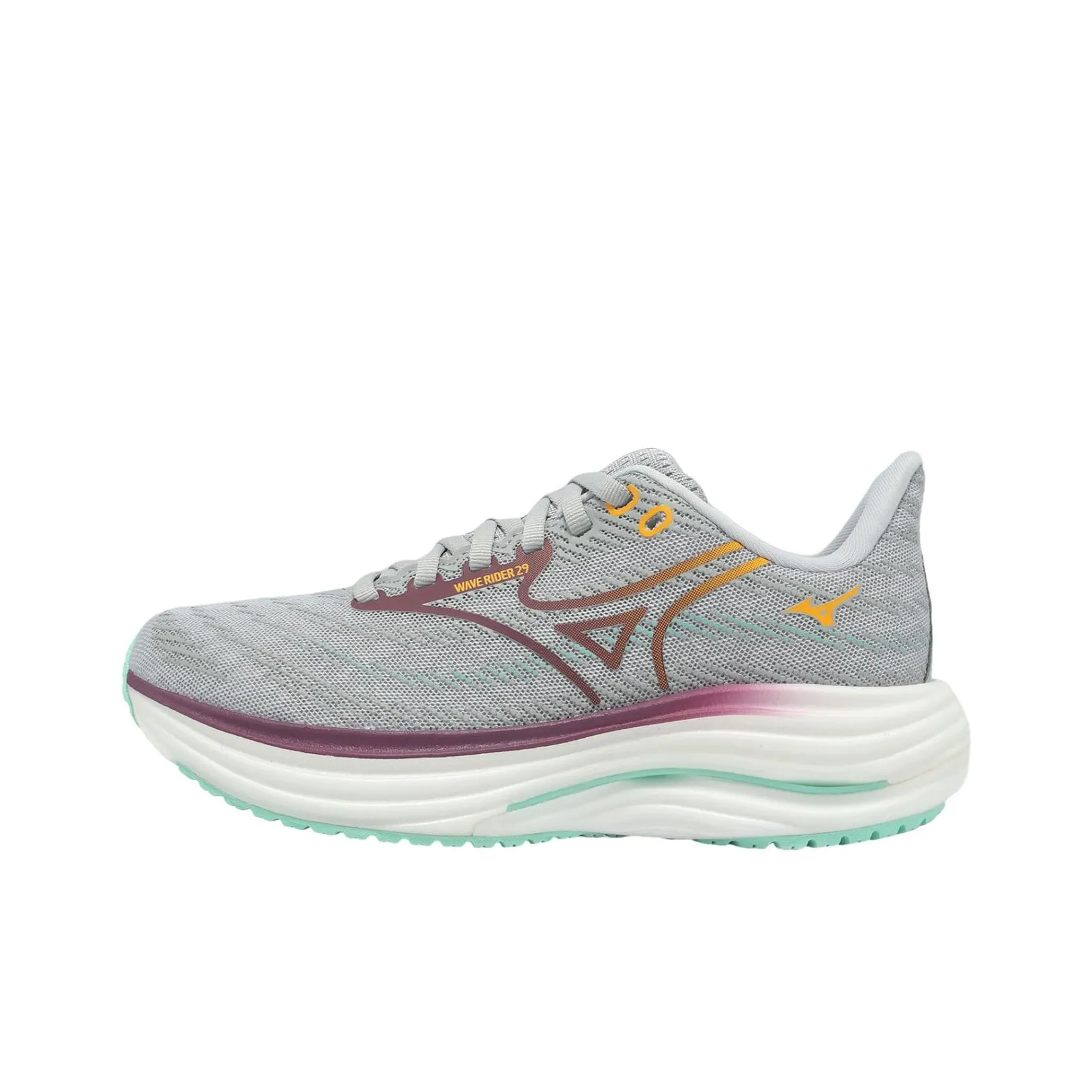 Mizuno WAVE RIDER 29 Дышащая Поддерживающая и Легкая Беговая Обувь Женская Серого Цвета