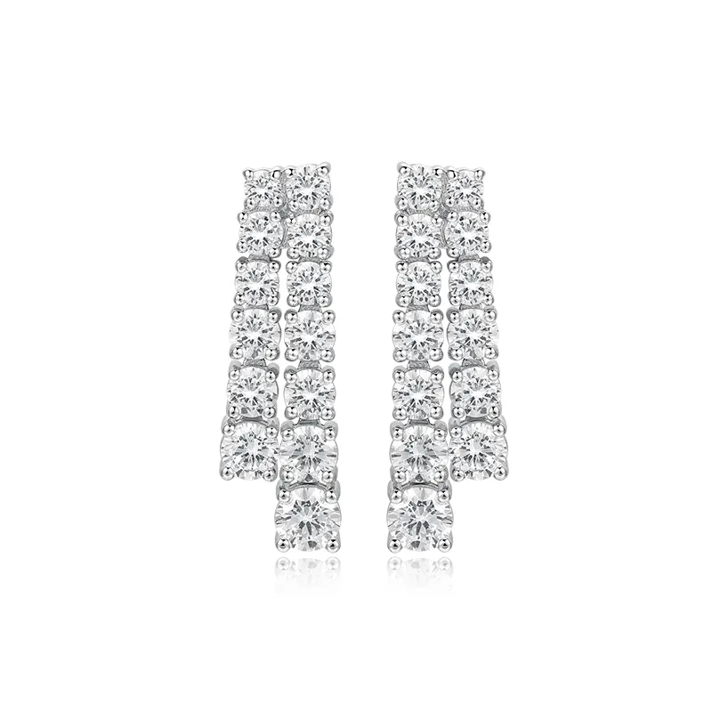 Серьги Sunshifen 18K с покрытием из белого золота изготовленные из меди женские