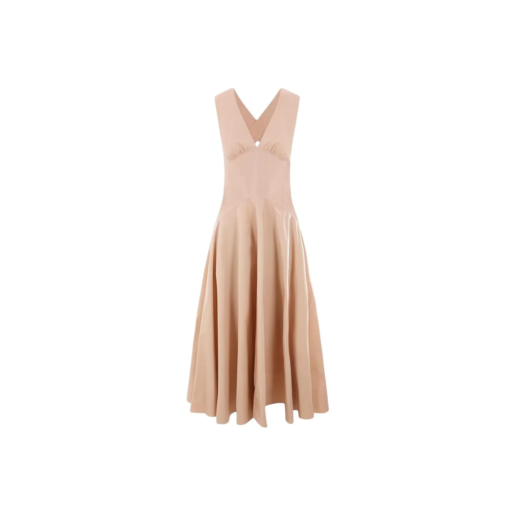 Alaia V Neck Flared Sleeveless Dress